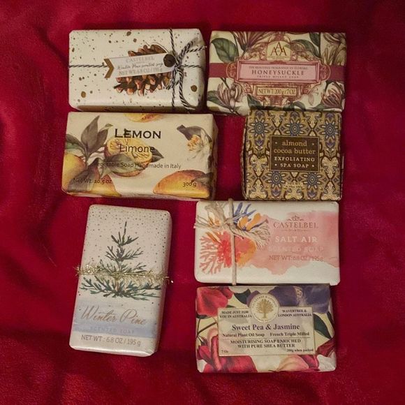 castelbel Other - 7 scented bar soap lot CASTELBEL SALT AIR SWeet Pea & Jasmine Lemon Honeysuckle